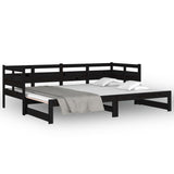 Pull-out Day Bed without Mattress Black 2x(90x190) cm - 45-Degree Angle