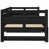 Pull-out Day Bed without Mattress Black 2x(90x190) cm - Low Angle