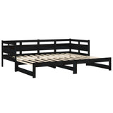 Pull-out Day Bed without Mattress Black 2x(90x190) cm - Extra Image