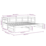 Pull-out Day Bed without Mattress Black 2x(90x190) cm - Extra Image