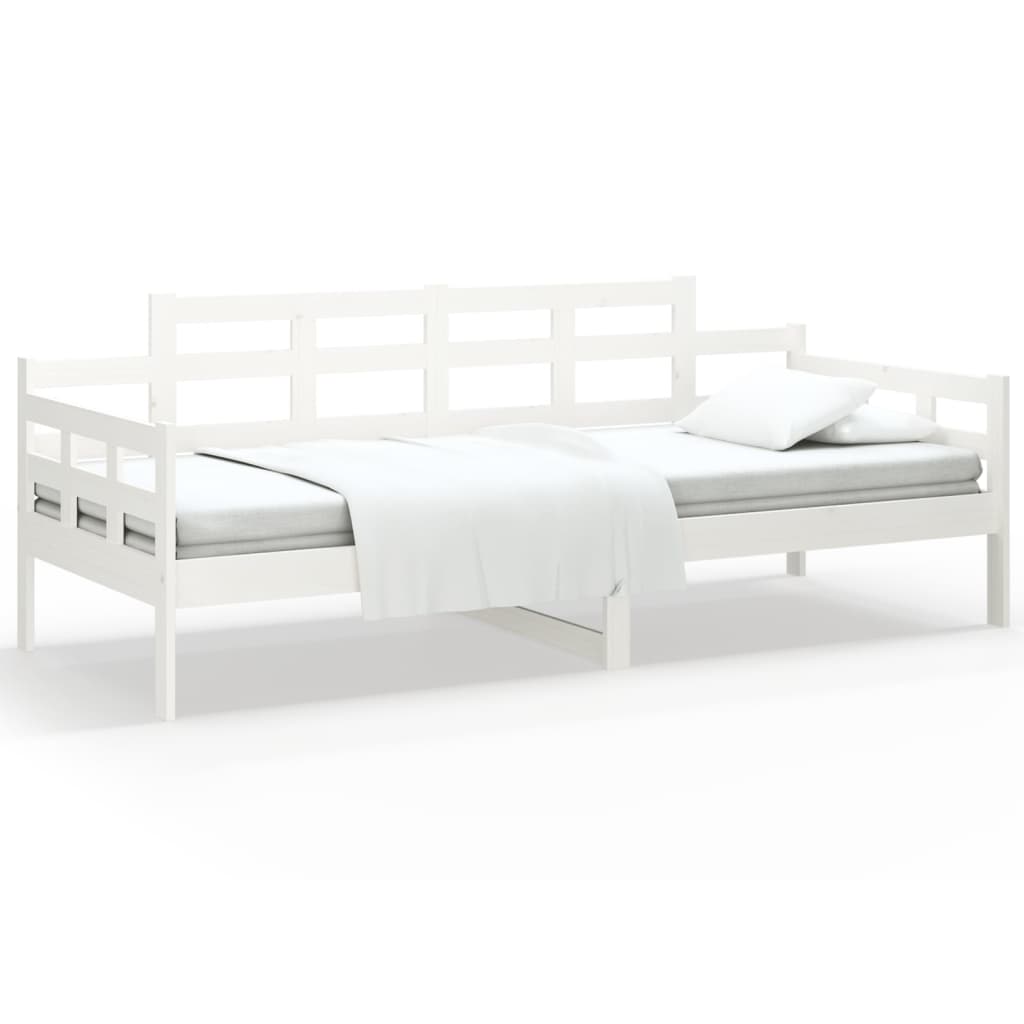 Day Bed without Mattress White Solid Wood Pine 90x190 cm
