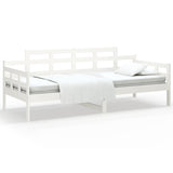 Day Bed without Mattress White Solid Wood Pine 90x190 cm - Front View