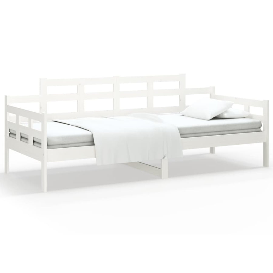 Day Bed without Mattress White Solid Wood Pine 90x190 cm