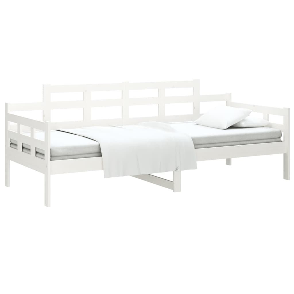 Day Bed without Mattress White Solid Wood Pine 90x190 cm