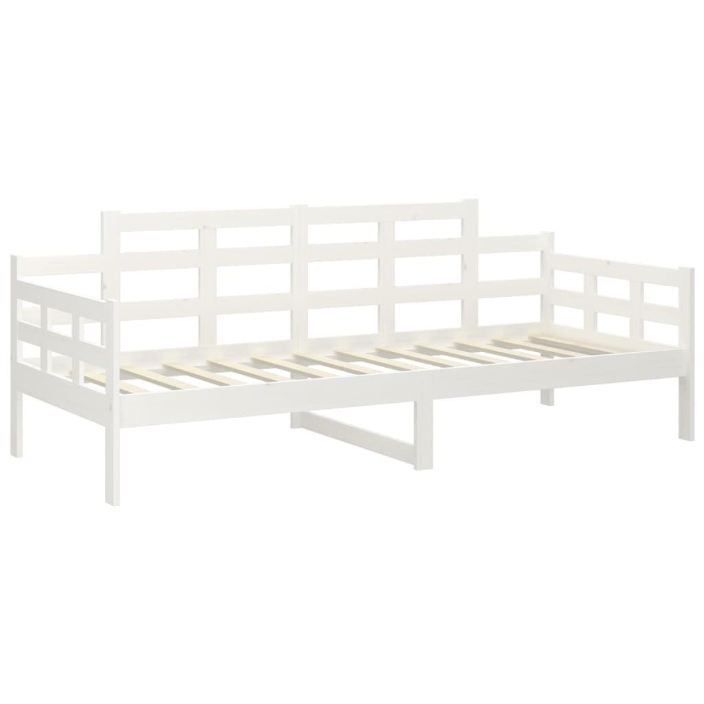 Day Bed without Mattress White Solid Wood Pine 90x190 cm