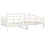 Day Bed without Mattress White Solid Wood Pine 90x190 cm - Top-Down View