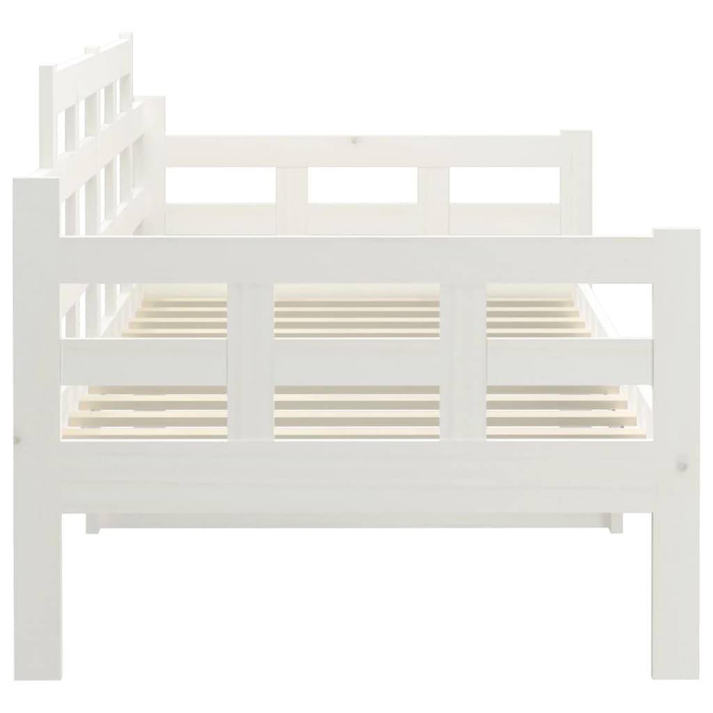 Day Bed without Mattress White Solid Wood Pine 90x190 cm