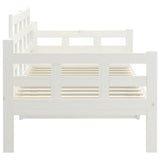 Day Bed without Mattress White Solid Wood Pine 90x190 cm - Rear View