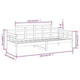 Day Bed without Mattress White Solid Wood Pine 90x190 cm - Extra Image