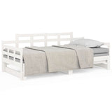 Pull-out Day Bed without Mattress White 2x(90x190) cm - Front View