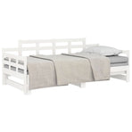 Pull-out Day Bed without Mattress White 90x190 cm