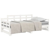 Pull-out Day Bed without Mattress White 2x(90x190) cm - Side View