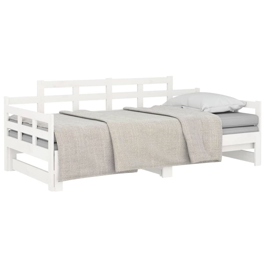 Pull-out Day Bed without Mattress White 90x190 cm