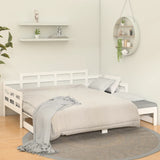 Pull-out Day Bed without Mattress White 2x(90x190) cm - Top-Down View