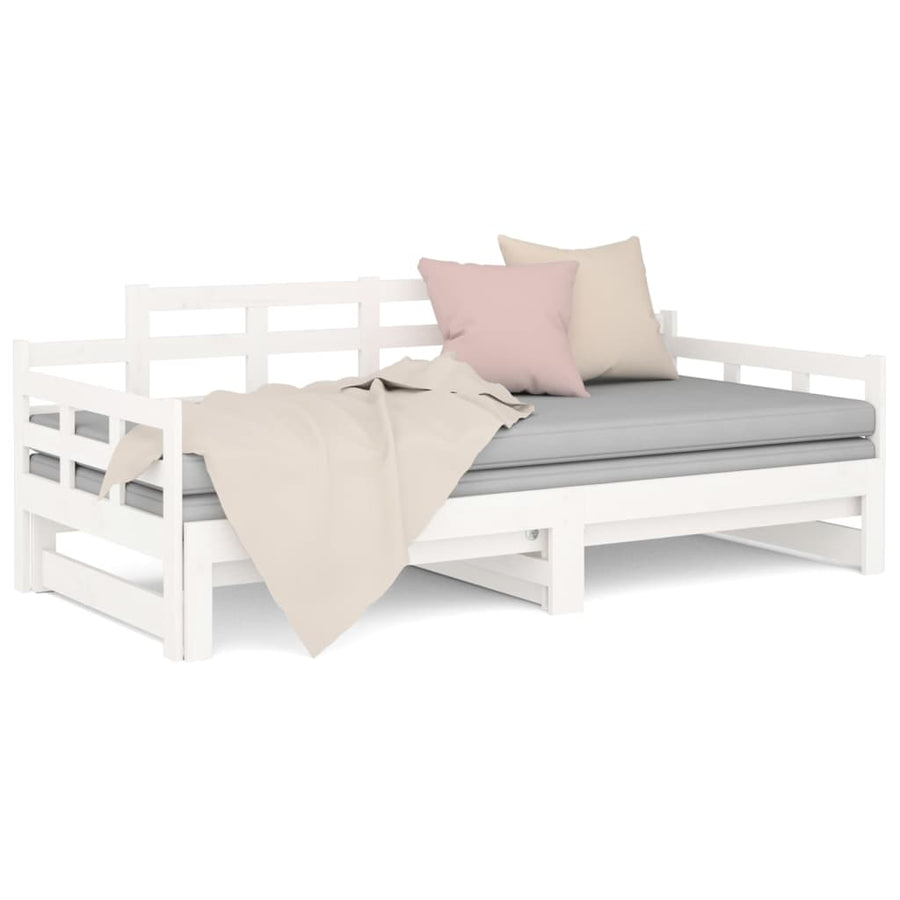 Pull-out Day Bed without Mattress White 90x190 cm
