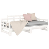 Pull-out Day Bed without Mattress White 2x(90x190) cm - Rear View