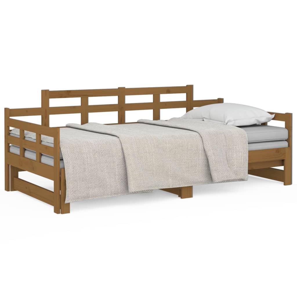 Pull-out Day Bed without Mattress Honey Brown 2x(90x190) cm
