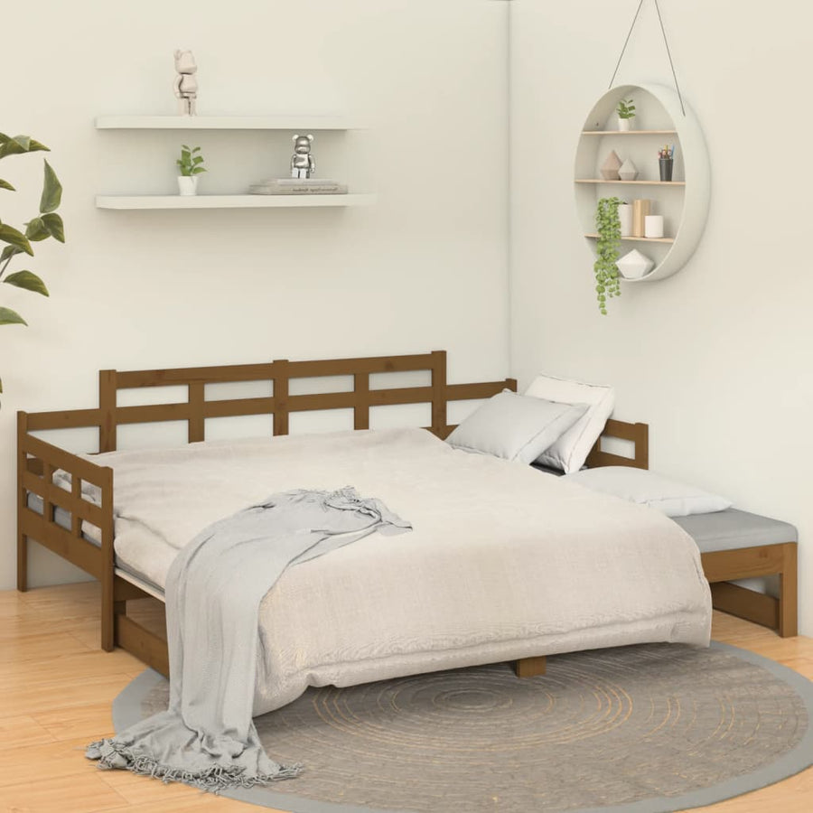 Pull-out Day Bed without Mattress Honey Brown 90x190 cm