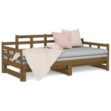 Pull-out Day Bed without Mattress Honey Brown 2x(90x190) cm