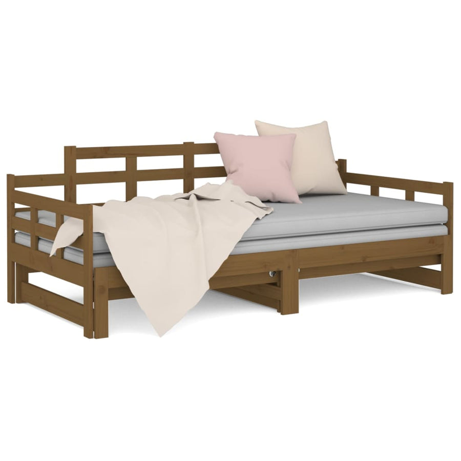 Pull-out Day Bed without Mattress Honey Brown 90x190 cm