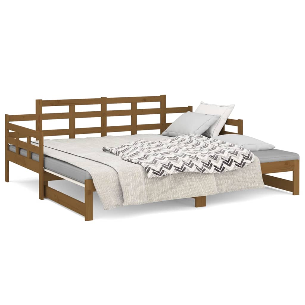 Pull-out Day Bed without Mattress Honey Brown 2x(90x190) cm