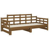 Pull-out Day Bed without Mattress Honey Brown 2x(90x190) cm - Low Angle
