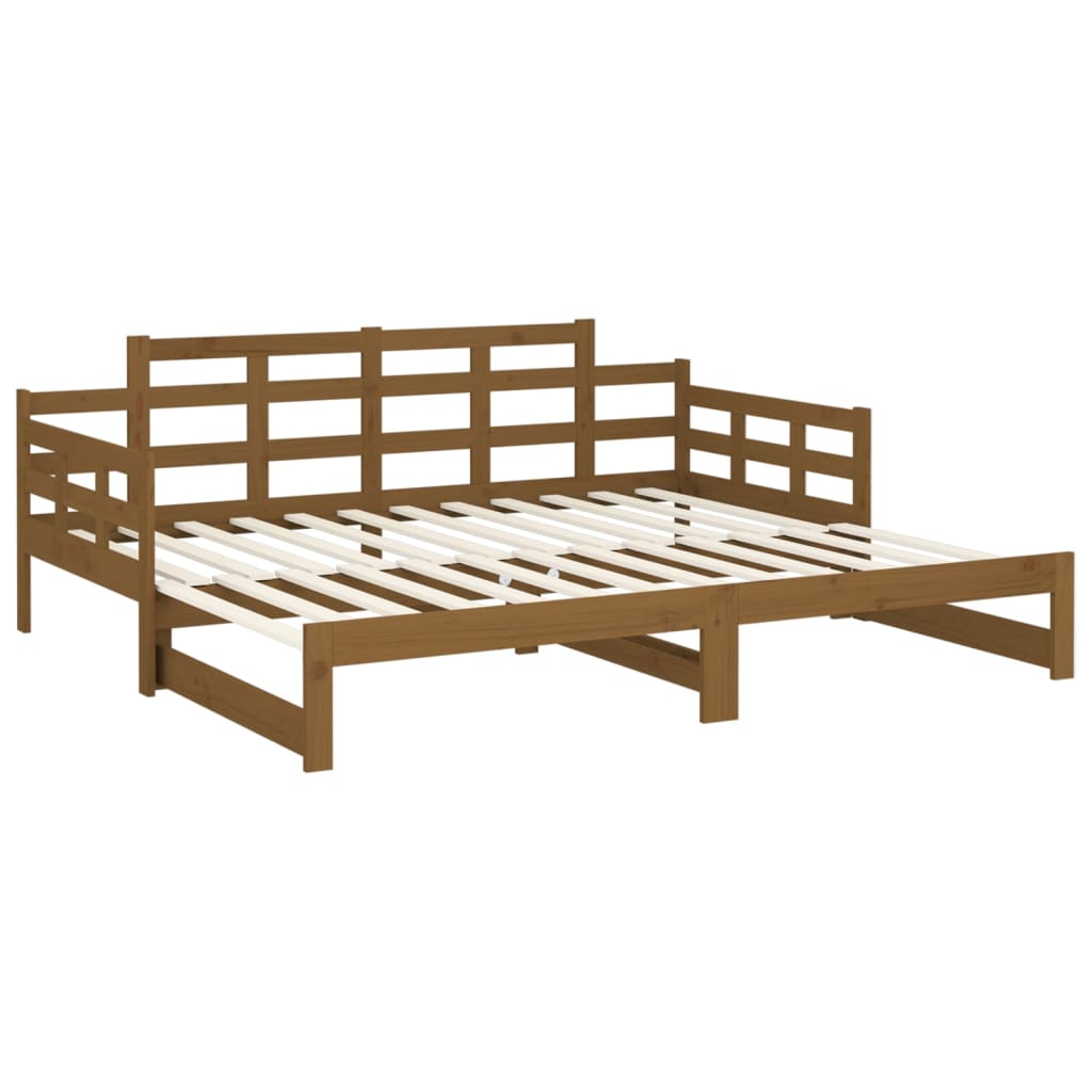 Pull-out Day Bed without Mattress Honey Brown 2x(90x190) cm