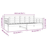 Day Bed without Mattress Solid Wood Pine 90x190 cm