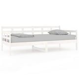 Day Bed without Mattress White Solid Wood Pine 90x190 cm - Front View
