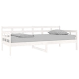 Day Bed without Mattress White Solid Wood Pine 90x190 cm - Side View