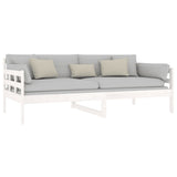 Day Bed without Mattress White Solid Wood Pine 90x190 cm - Rear View