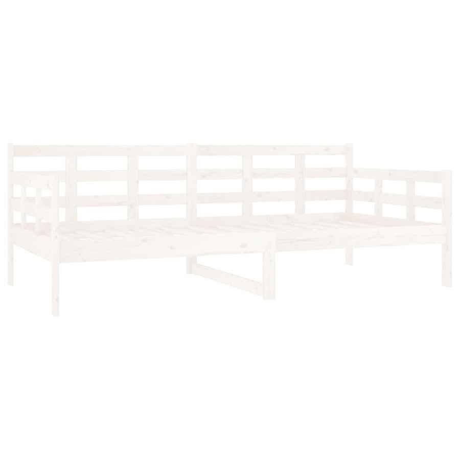 Day Bed without Mattress White Solid Wood Pine 90x190 cm