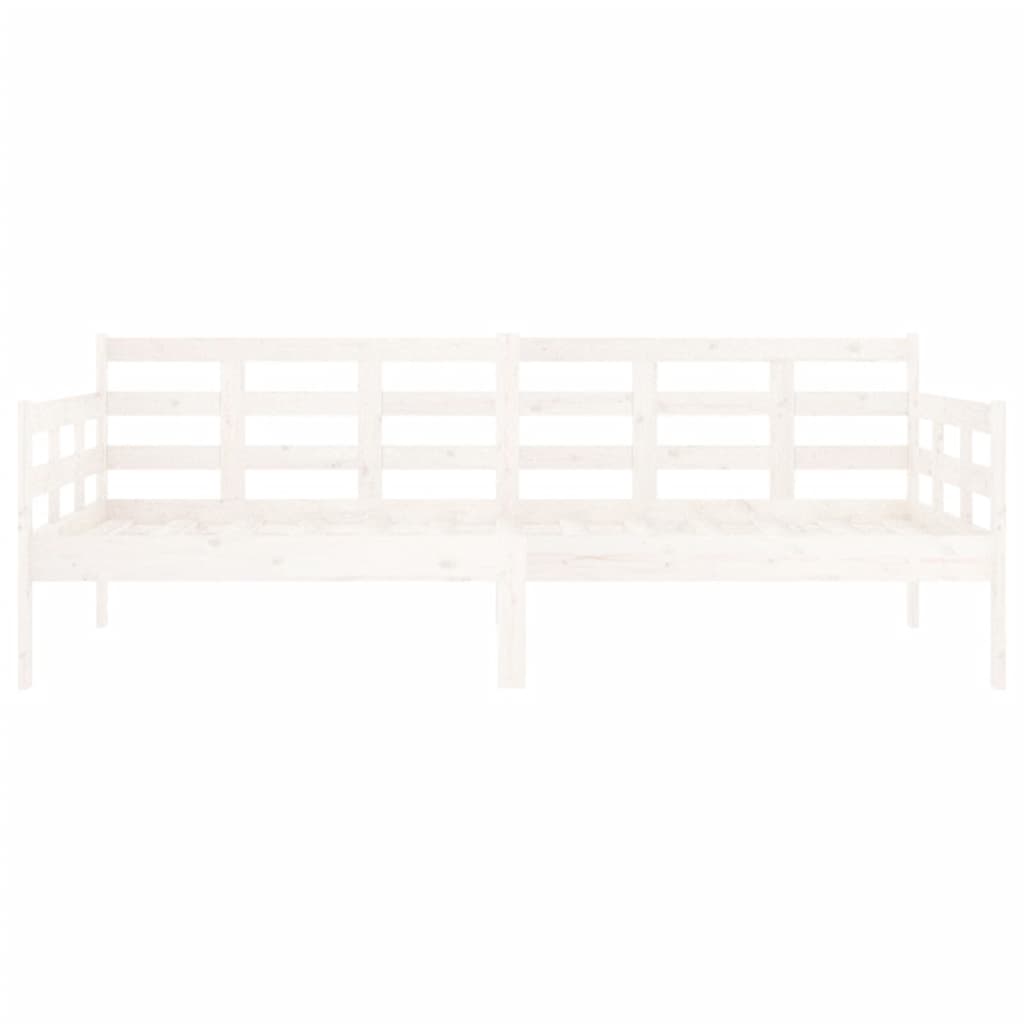Day Bed without Mattress White Solid Wood Pine 90x190 cm
