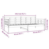 Day Bed without Mattress White Solid Wood Pine 90x190 cm