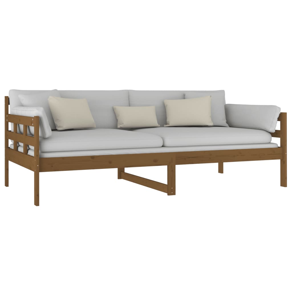 Day Bed without Mattress Honey Brown Solid Wood Pine 90x190 cm