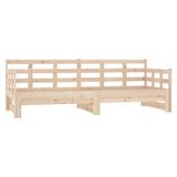 Pull-out Day Bed without Mattress Solid Wood Pine 2x(90x190) cm - Front View