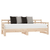 Pull-out Day Bed without Mattress Solid Wood Pine 2x(90x190) cm - Top-Down View