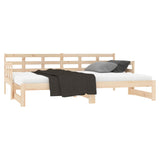 Pull-out Day Bed without Mattress Solid Wood Pine 2x(90x190) cm - 45-Degree Angle