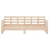 Pull-out Day Bed without Mattress Solid Wood Pine 2x(90x190) cm - Rear View
