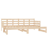 Pull-out Day Bed without Mattress Solid Wood Pine 2x(90x190) cm - Low Angle