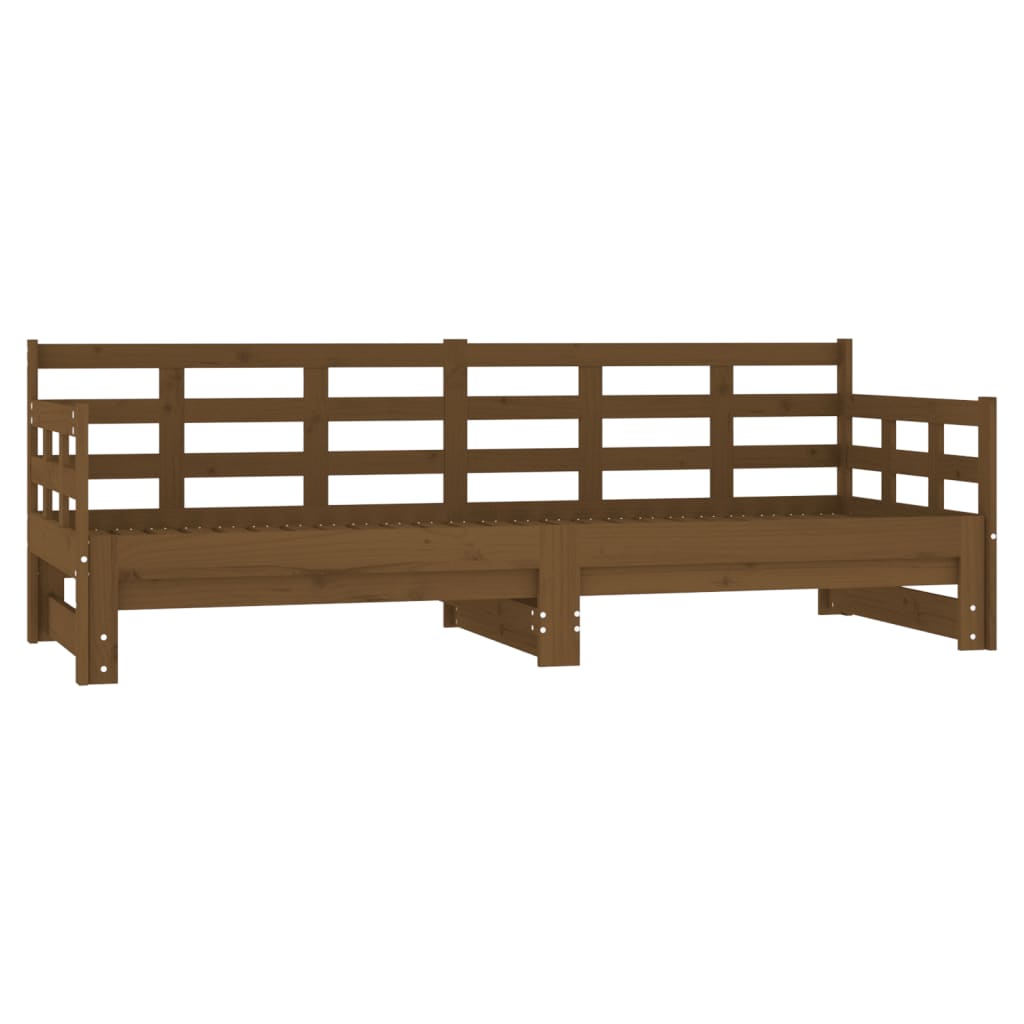 Pull-out Day Bed without Mattress Honey Brown 2x(90x190) cm