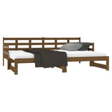 Pull-out Day Bed without Mattress Honey Brown 2x(90x190) cm - 45-Degree Angle