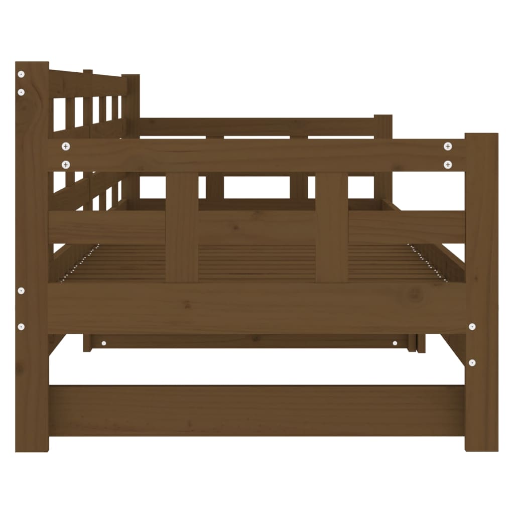 Pull-out Day Bed without Mattress Honey Brown 2x(90x190) cm