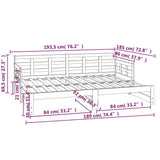 Pull-out Day Bed without Mattress Honey Brown 2x(90x190) cm
