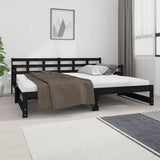 Pull-out Day Bed without Mattress Black 2x(90x190) cm - Side View