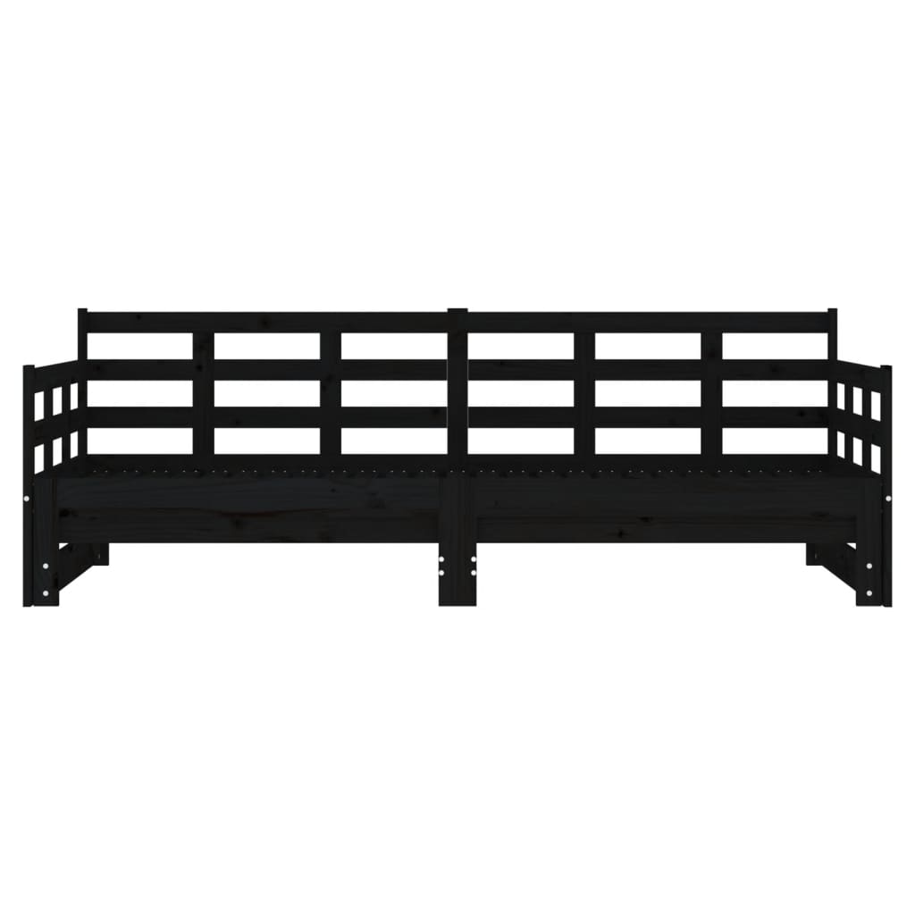 Pull-out Day Bed without Mattress Black 2x(90x190) cm