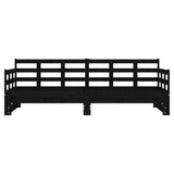 Pull-out Day Bed without Mattress Black 2x(90x190) cm