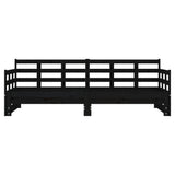 Pull-out Day Bed without Mattress Black 2x(90x190) cm - Rear View