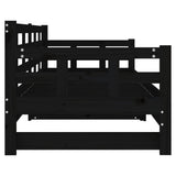 Pull-out Day Bed without Mattress Black 2x(90x190) cm - Close-Up Angle
