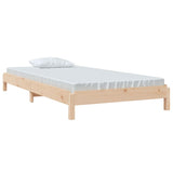 Stack Bed without Mattress 90x190 cm Solid Wood Pine - Side View
